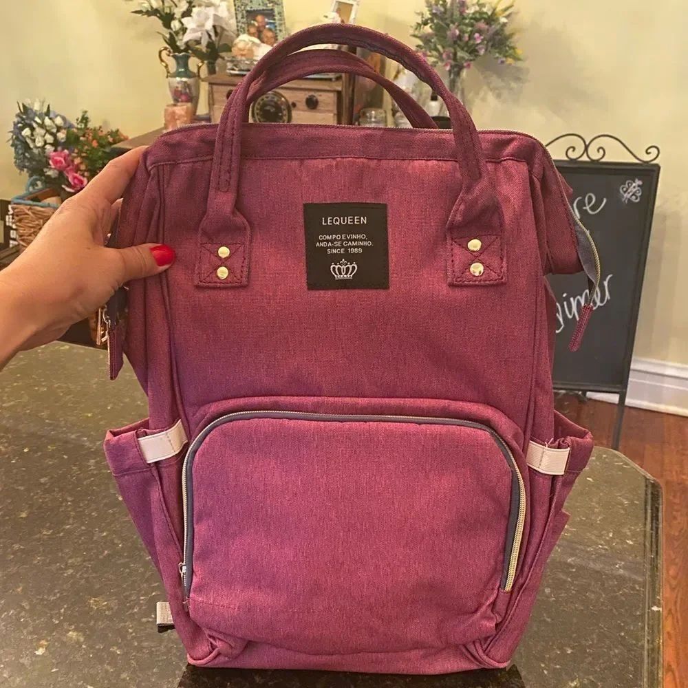 LeQueen Mauve Diaper Mommy Backpack